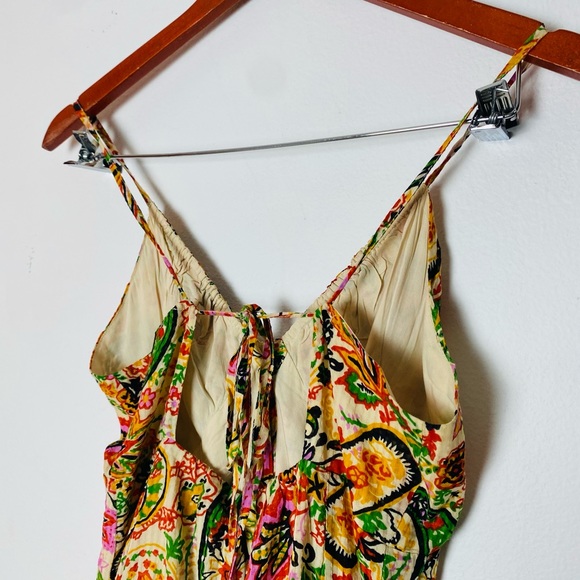 BA&SH Baila Floral Button-Front A-Line Midi Dress Size Small Spaghetti Strap - Picture 11 of 16